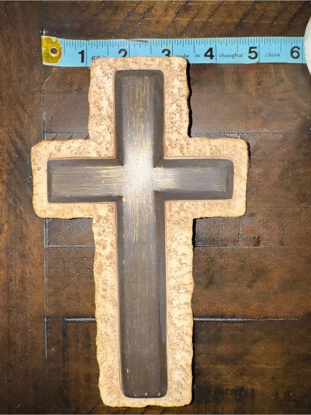Hobby Lobby Brown and Beige Textured Wall Cross - Picture 2 of 2